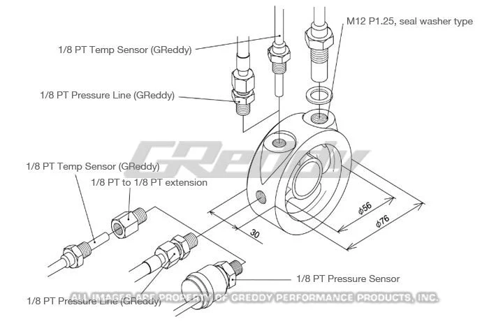 GReddy Oil Filter Block Sensor Adapter - Universal - Image 3