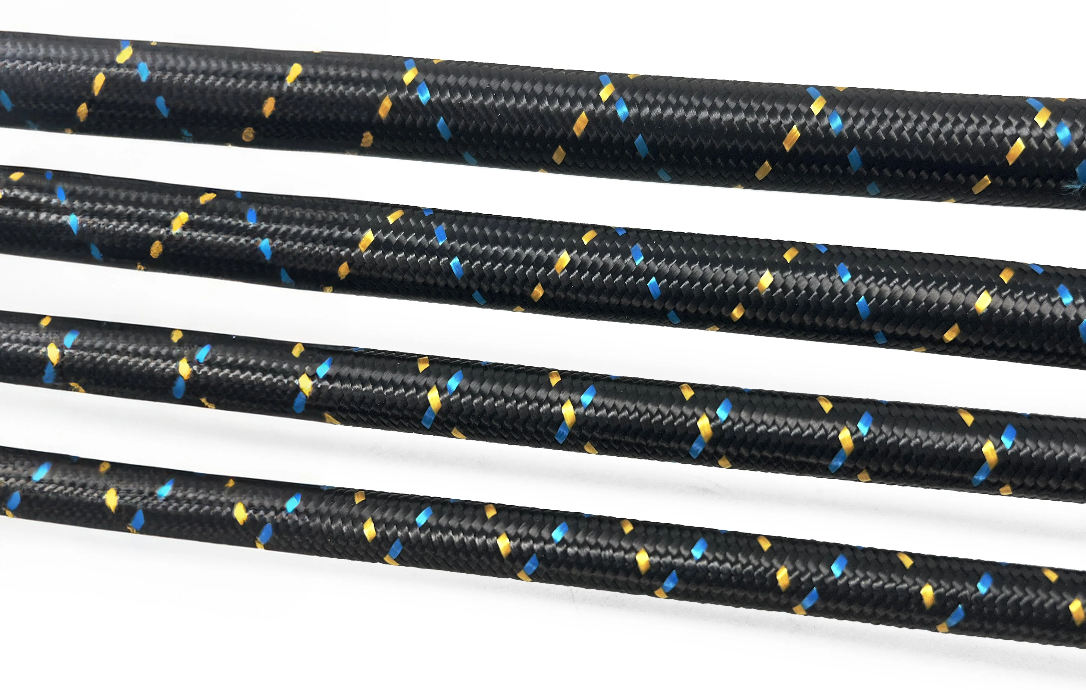 GReddy -6 Nylon Braided Hose(per/ft) - Black / Gold / Blue - Image 5