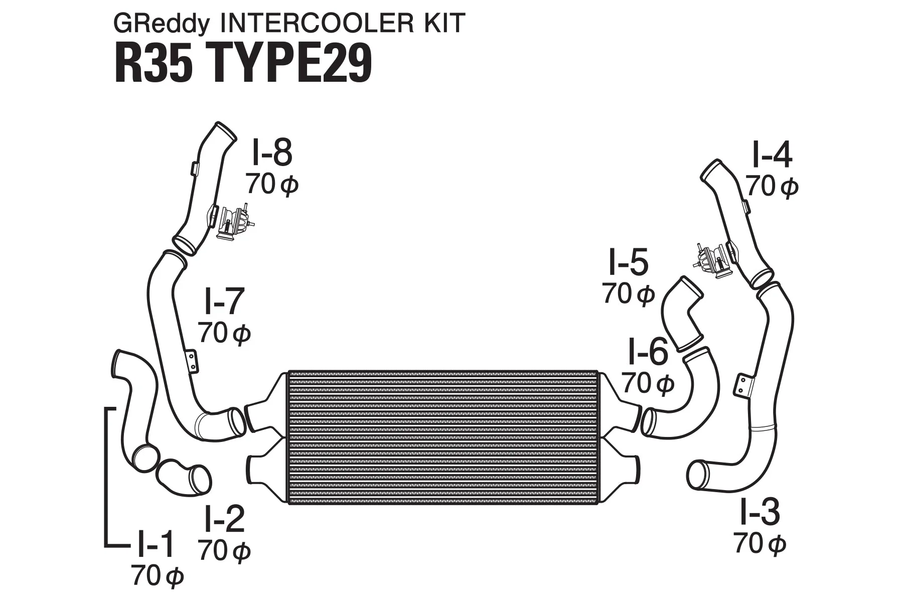 GREDDY INTERCOOLER KIT T-29F FOR GREDDY INTAKE MANI. W/ FV2 - R35 - (12020221) - Image 4