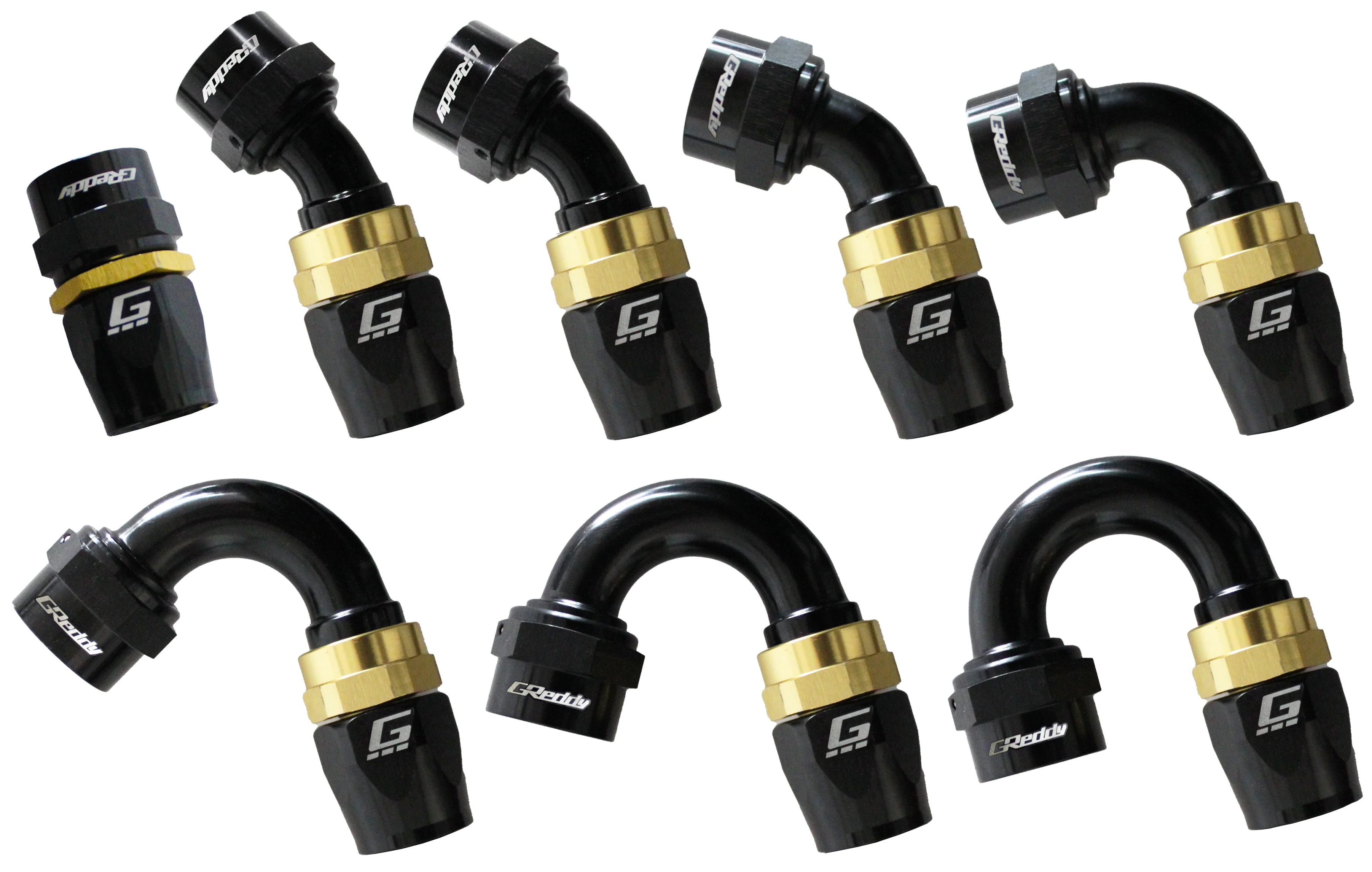 GREDDY 120 DEG. AN HOSE END(s) - BLACK/GOLD - (12800412 12800612 12800812 12801012 12801212 12801612 ) - Image 8