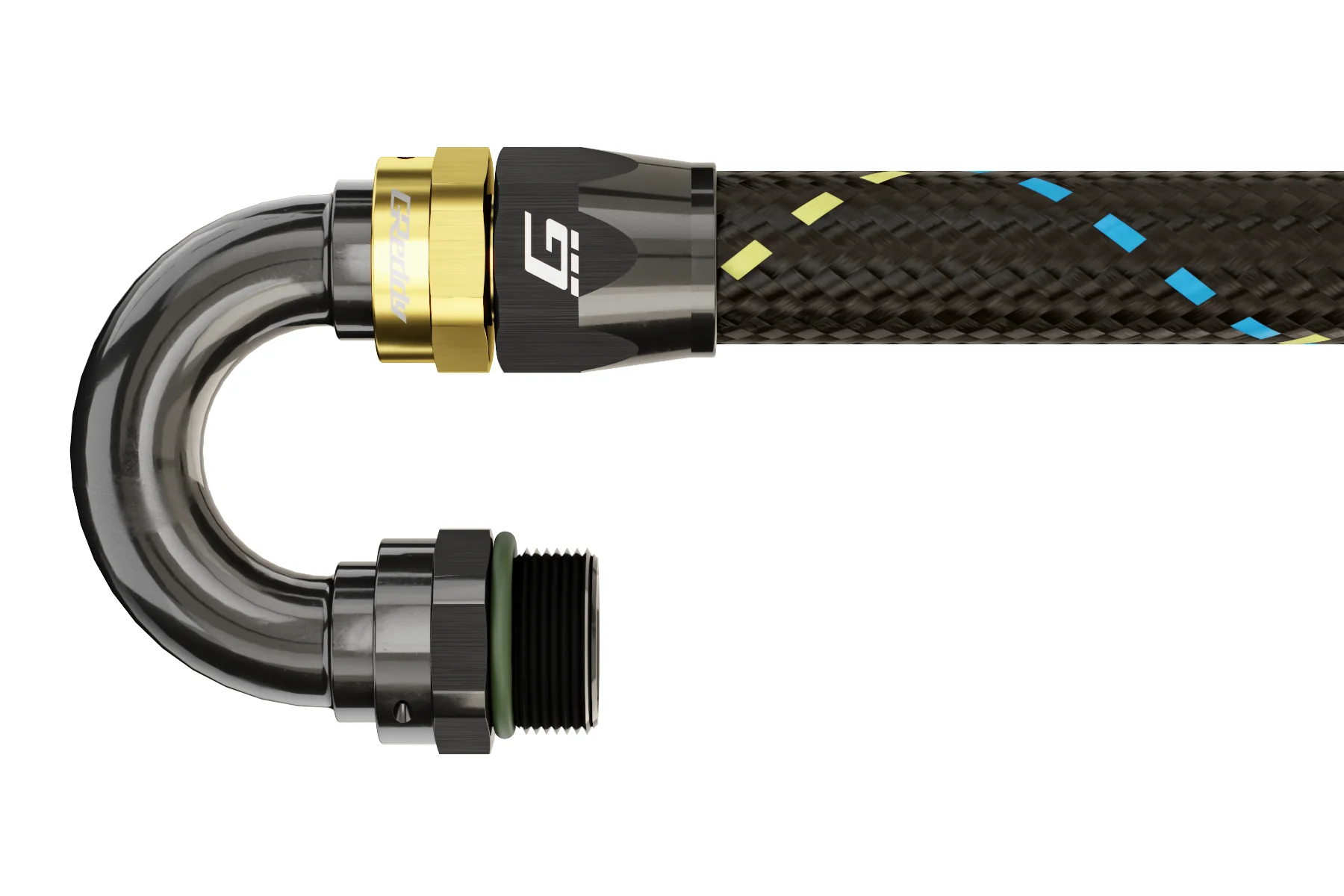 GReddy -08 ORB male Swivel Hose End(s) - Black / Gold anodized - Image 10