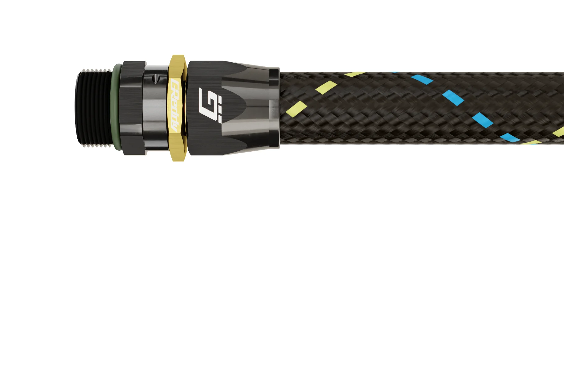 GREDDY ORB MALE STRAIGHT AN HOSE END(s) - BLACK/GOLD - (1210600 12810800 12811000 12811200)