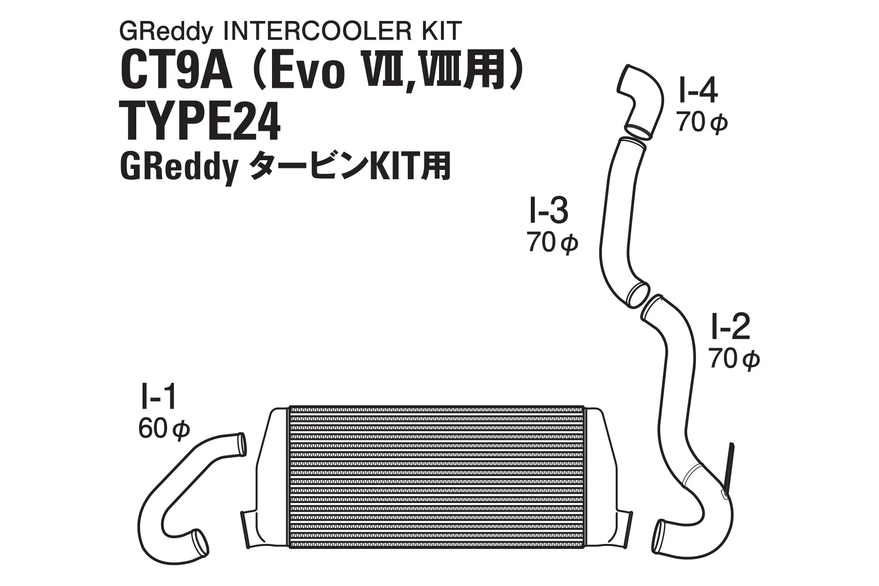 GREDDY INTERCOOLER KIT T-24F CT9A EVO 9 - (12030202) - Image 4