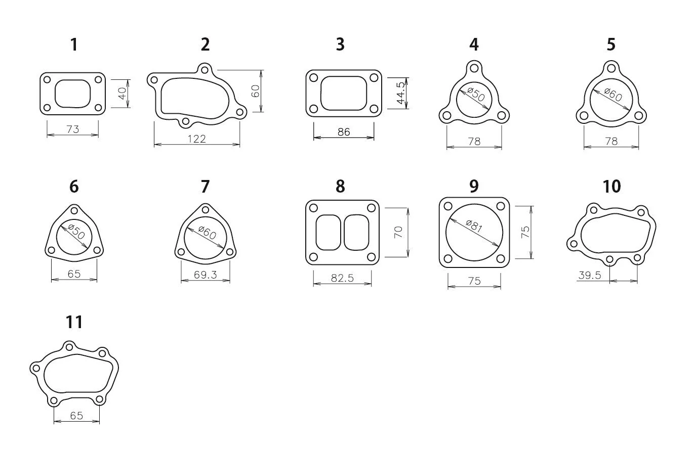 TD07/T78/T88 TURBINE OUTLET FLANGE (EXT)- (11000606)